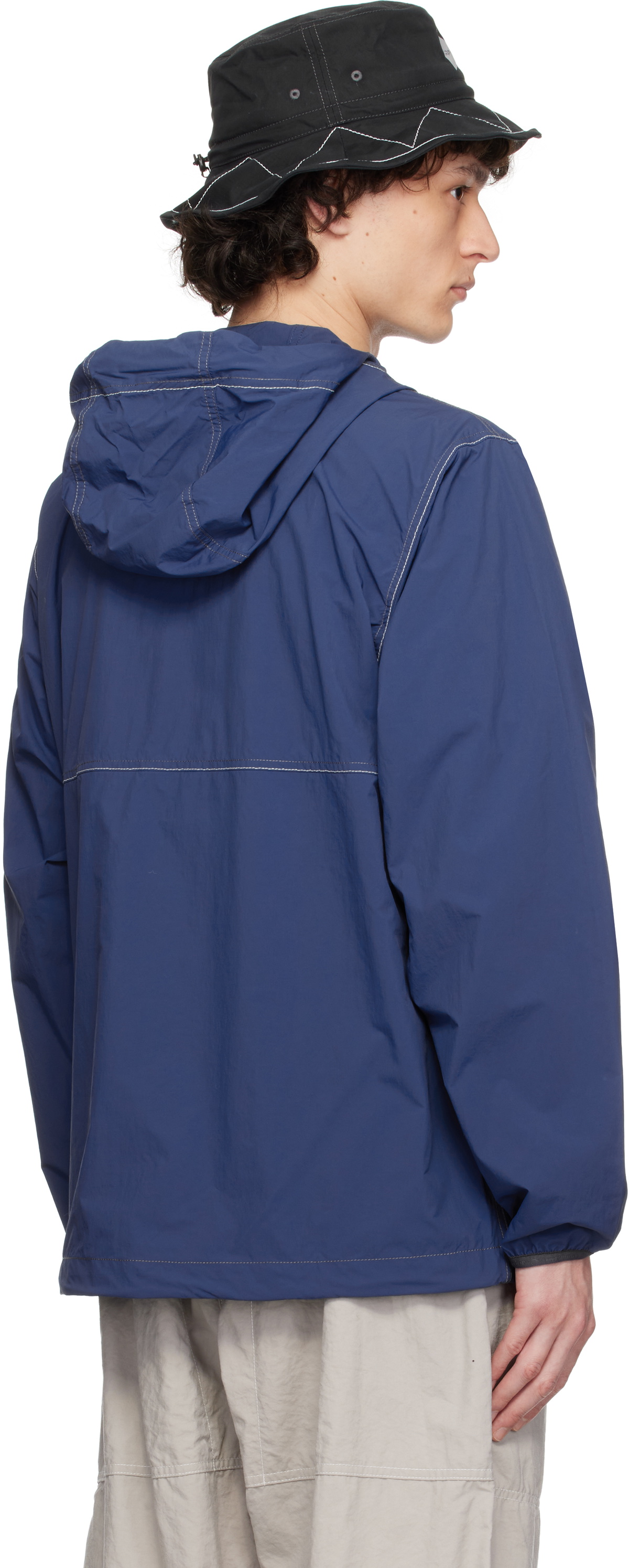 and wander Blue Gramicci Edition Brushed Nylon Jacket