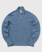 Jw Anderson Boucle Henley Jumper Blue - Mens - Pullovers