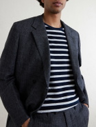 Mr P. - Striped Cotton Terry T-shirt - Blue