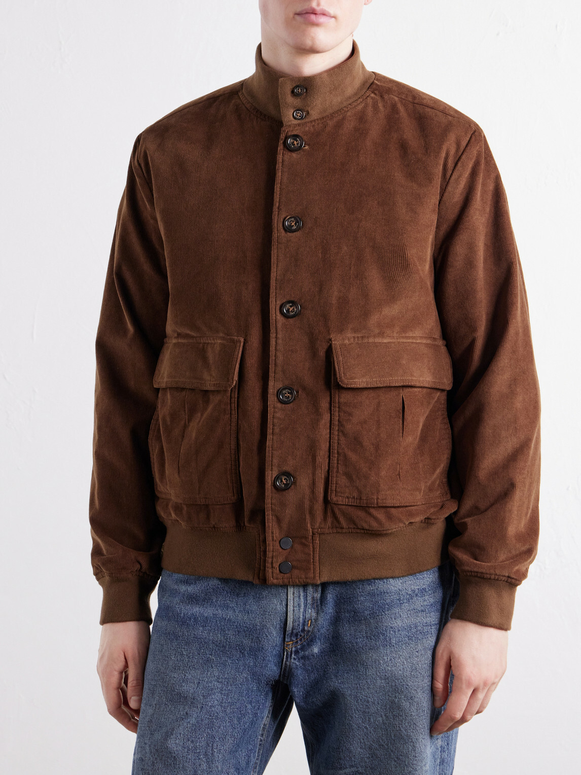 Valstar - Valstarino Cotton-Blend Corduroy Bomber Jacket - Brown
