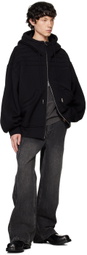 Feng Chen Wang Black Pleated Hoodie