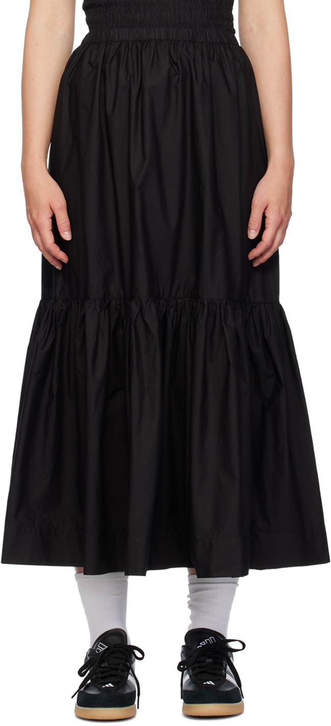 【関税込み】GANNI ブラック ポインテール マキシスカート GANNI Black Flounce Maxi Skirt GANNI