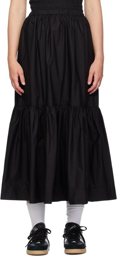 Photo: GANNI Black Flounce Maxi Skirt