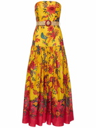 ZIMMERMANN - Ginger Floral Strapless Linen Midi Dress