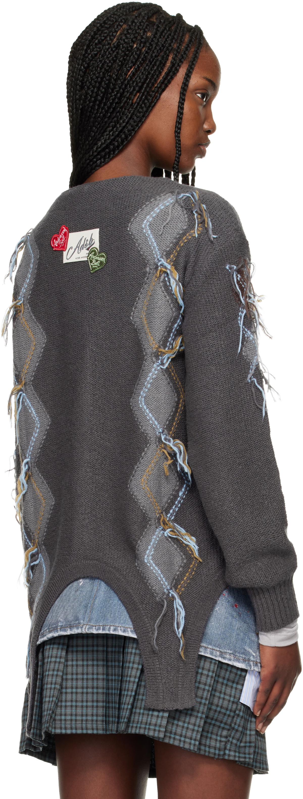 Andersson Bell Gray Gartered Argyle Cardigan
