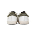 Golden Goose White and Khaki Superstar Sneakers