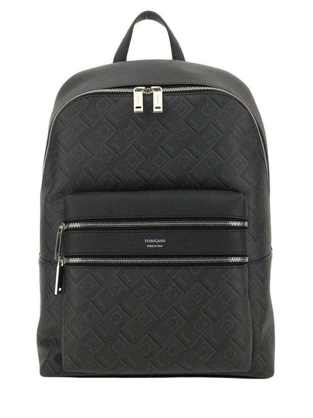 Photo: Ferragamo Monogram Logo Backpack