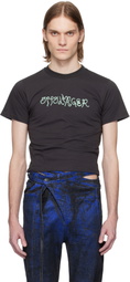 Ottolinger Black Fitted Puff Paint T-shirt