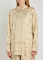 Toteme Logo-monogrammed Silk Shirt Off White