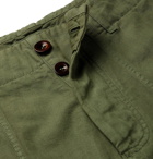 Mr P. - Herringbone Cotton and Linen-Blend Chinos - Green