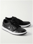 Nike Golf - Air Jordan 1 Low G Croc-Effect Trimmed Leather Golf Sneakers - Black