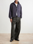 Kardo - Stanley Embroidered Pinstriped Cotton Bomber Jacket - Blue