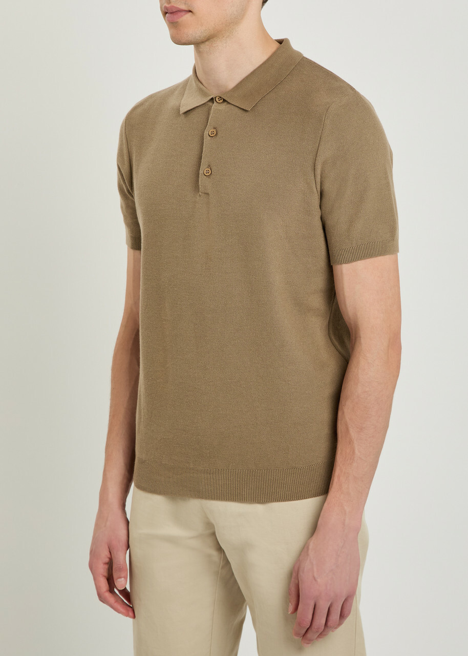 Sunspel Piqué Cotton Polo Shirt Brown