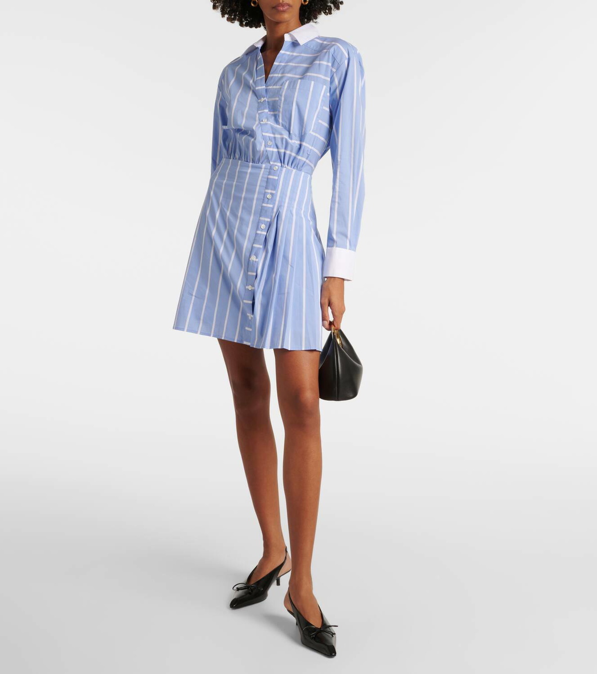 関税,送料無料Veronica Beard Poppeストライプシャツワンピース Veronica Beard Poppe striped cotton-blend shirt dress