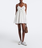 Miu Miu Embroidered cotton and linen-blend minidress