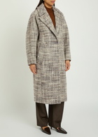 Joseph Florent Crosshatch Wool-blend Coat Brown