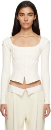 Talia Byre Off-White Corset Cardigan