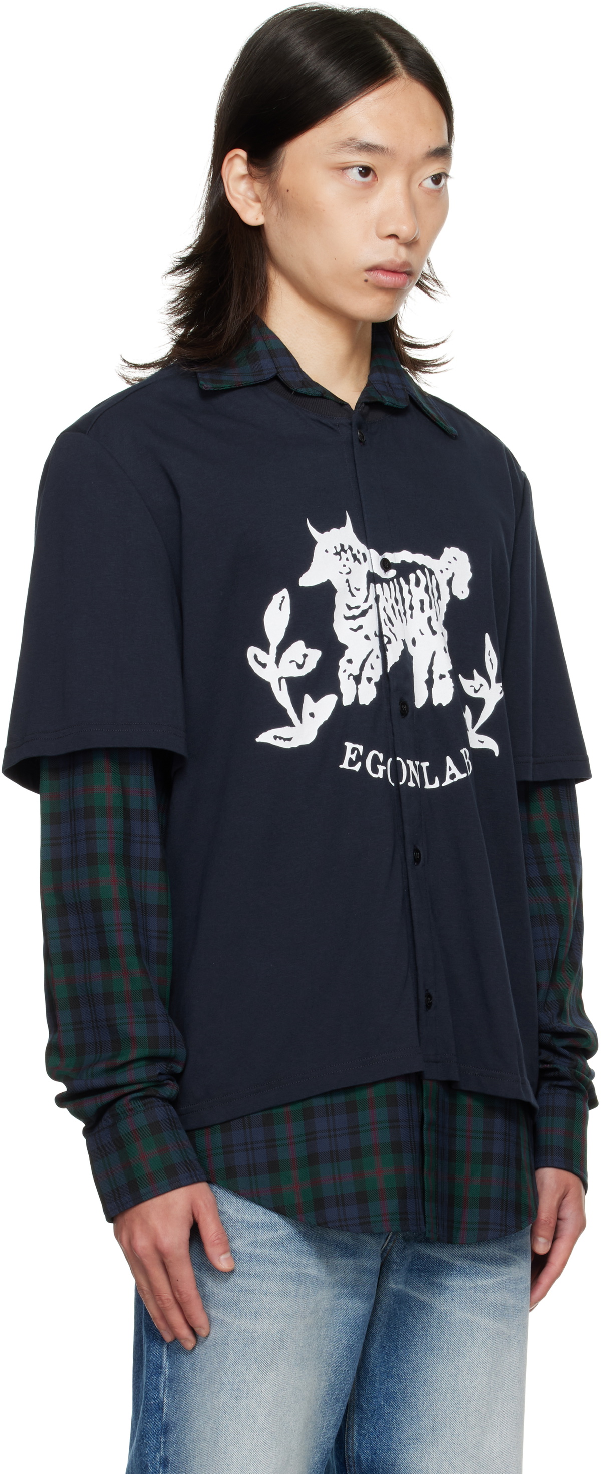 EGONlab Navy Moutono Shirt