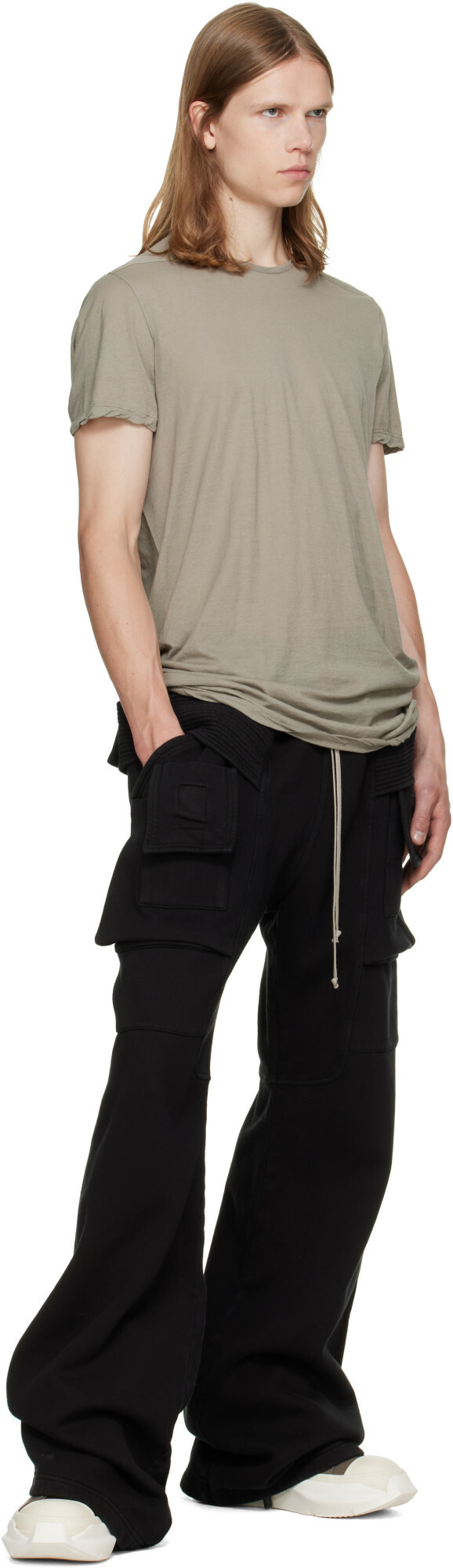 Rick Owens DRKSHDW Black Tower Creatch Wide Cargo Lounge Pants