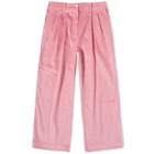 DONNI. Women's Cord Pleated Trousers in Bonbon