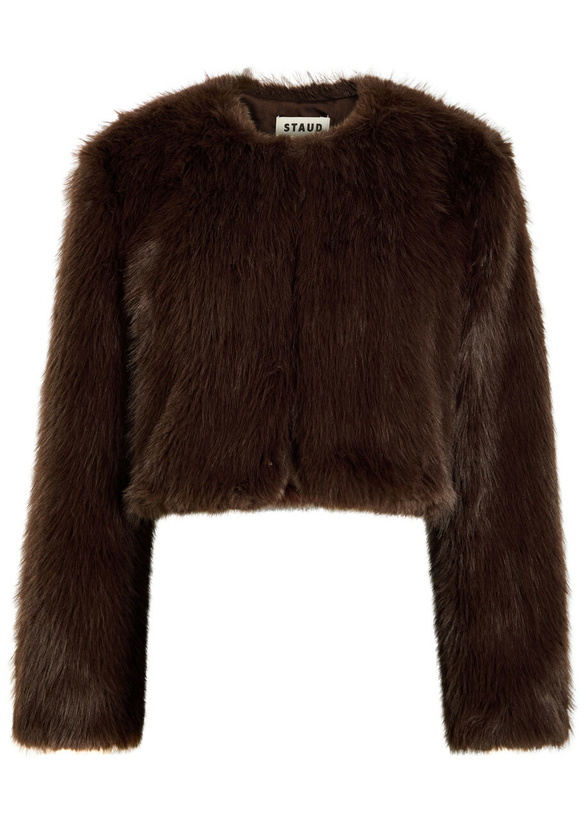 Photo: Staud Casimira Faux fur Jacket Brown