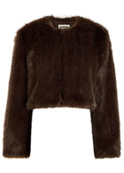 Staud Casimira Faux fur Jacket Brown