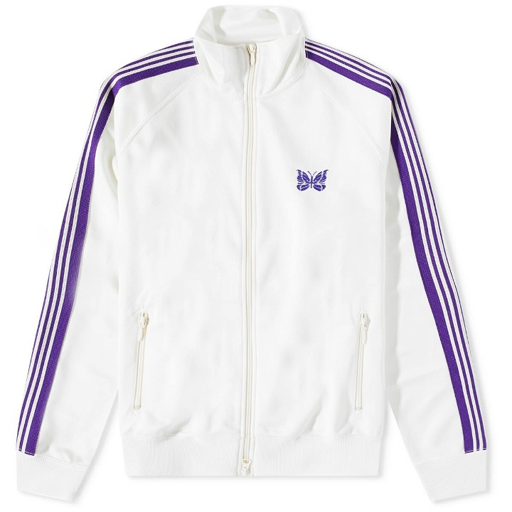 Photo: Needles Men's Poly Smooth Track Jacket in Ice White