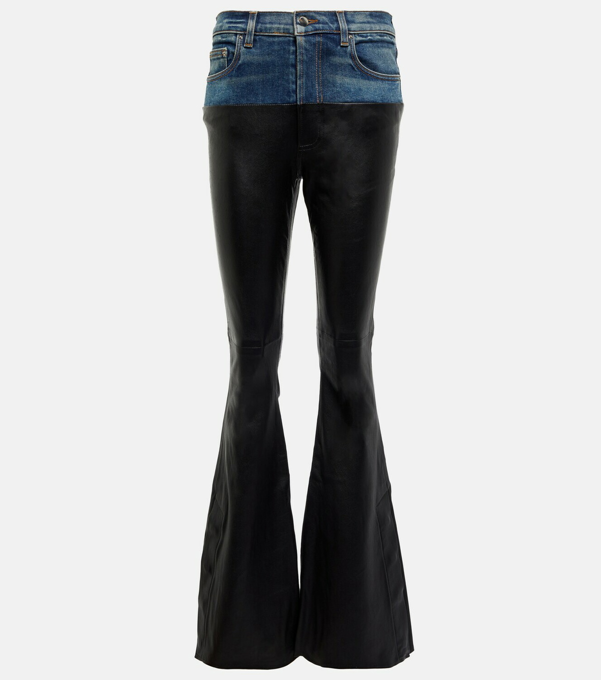 Amiri Flared denim and leather pants Amiri