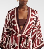 Poupette St Barth Erica printed satin kaftan