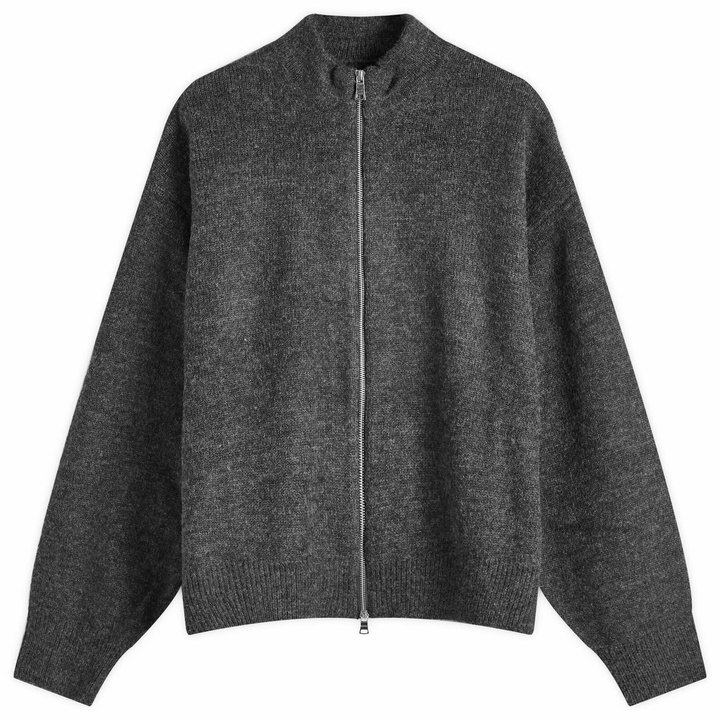 Photo: MKI Men's Mohair Blend Knit Track Jacket in Charcoal