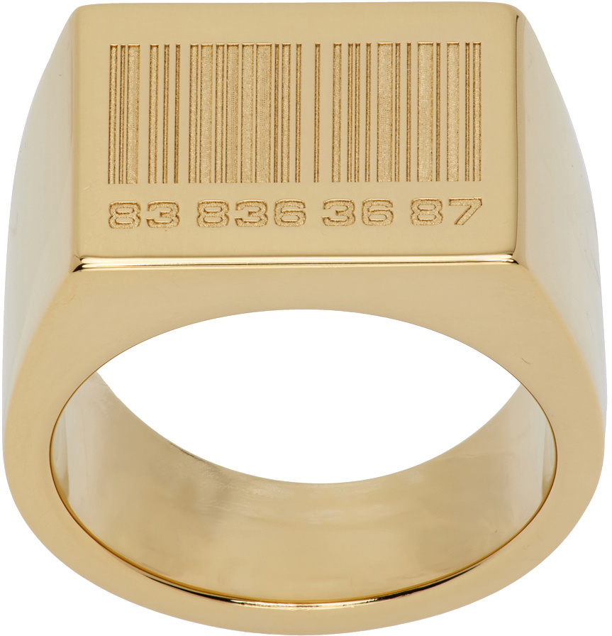 VTMNTS: Gold Barcode Zipper Earrings