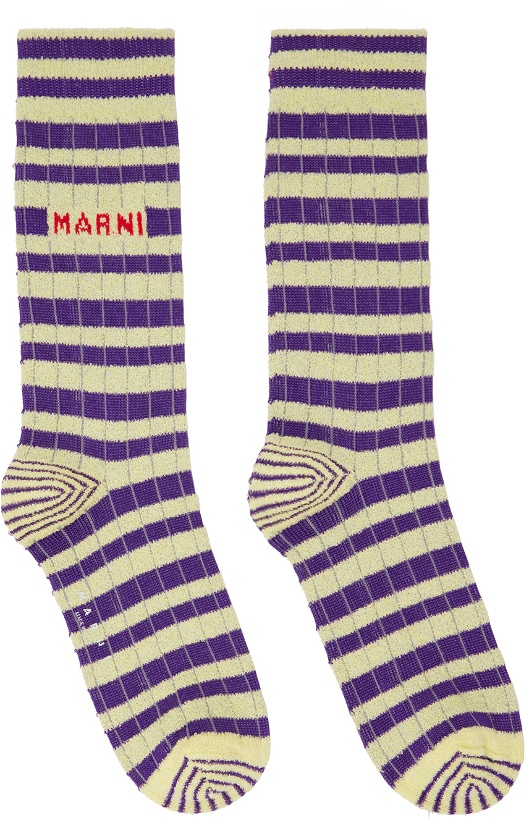 Photo: Marni Yellow & Purple Striped Socks