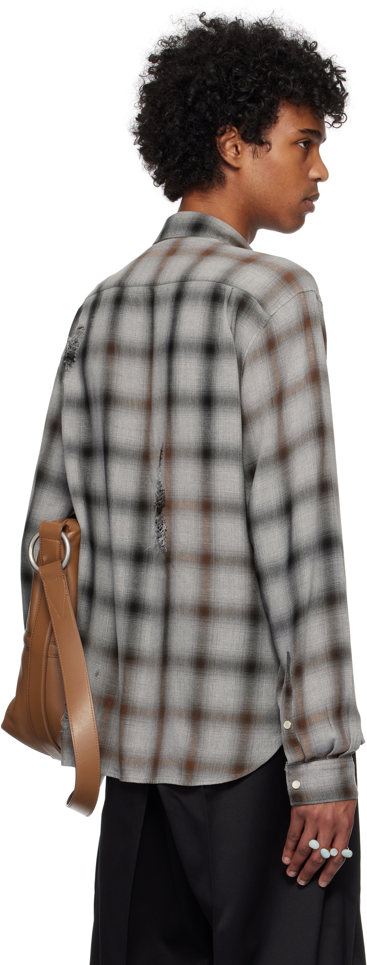 Khoki Gray Vintage-Effect Shirt