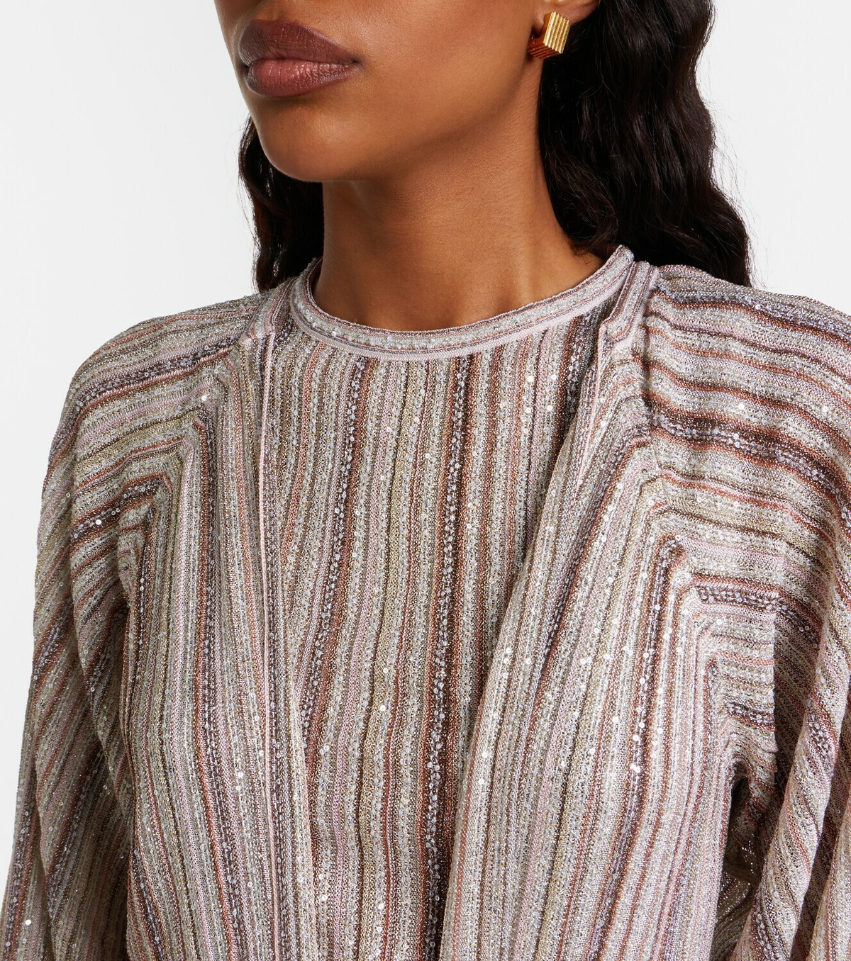 Missoni Striped lamé wrap cardigan