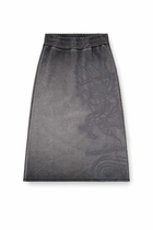 Diesel Fleece midi skirt with dévoré print - Skirts Womens in Grey