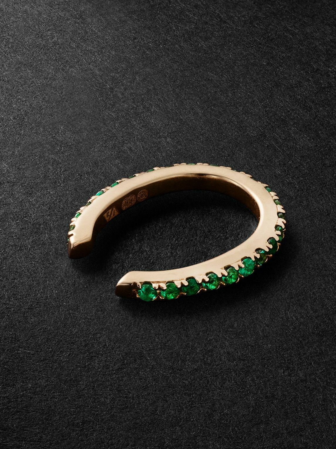 KOLOURS JEWELRY - Spectra Oval Gold Emerald Ear Cuff
