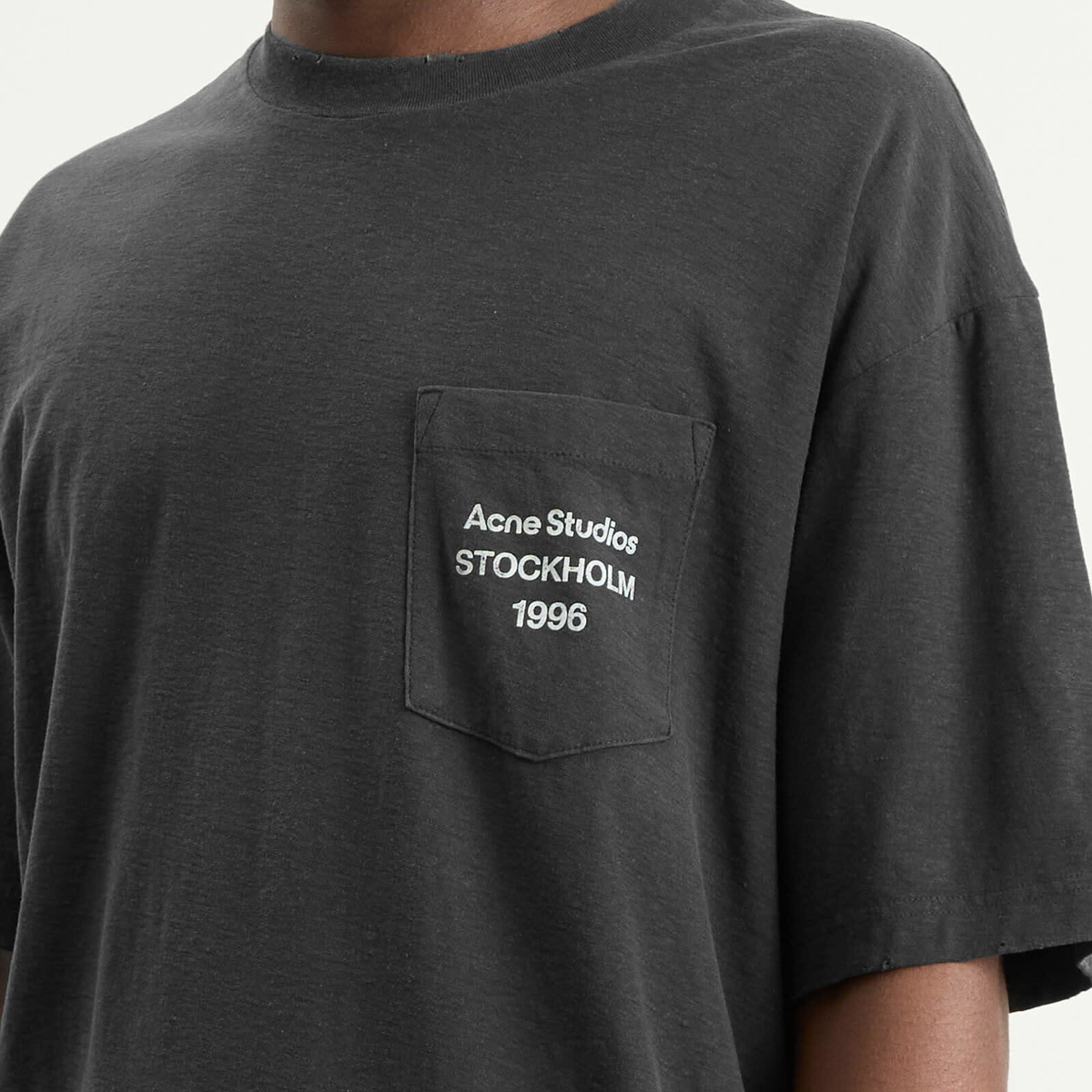 Acne Studios Men's Small 1996 Short Sleeve T-Shirt in Faded Black