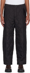 TAION Black Four-Pocket Down Trousers