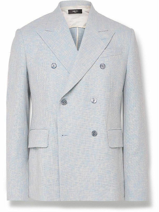 Photo: AMIRI - Slim-Fit Double-Breasted Woven Suit Jacket - Blue