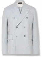 AMIRI - Slim-Fit Double-Breasted Woven Suit Jacket - Blue