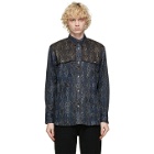 Clot Navy and Brown Snake Western Shirt