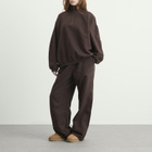 SKIMS Women's Boyfriend Fleece Slouchy Turtleneck Pullover in Espresso
