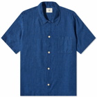 Folk Men's Micro Waffle Seoul Shirt in Indigo