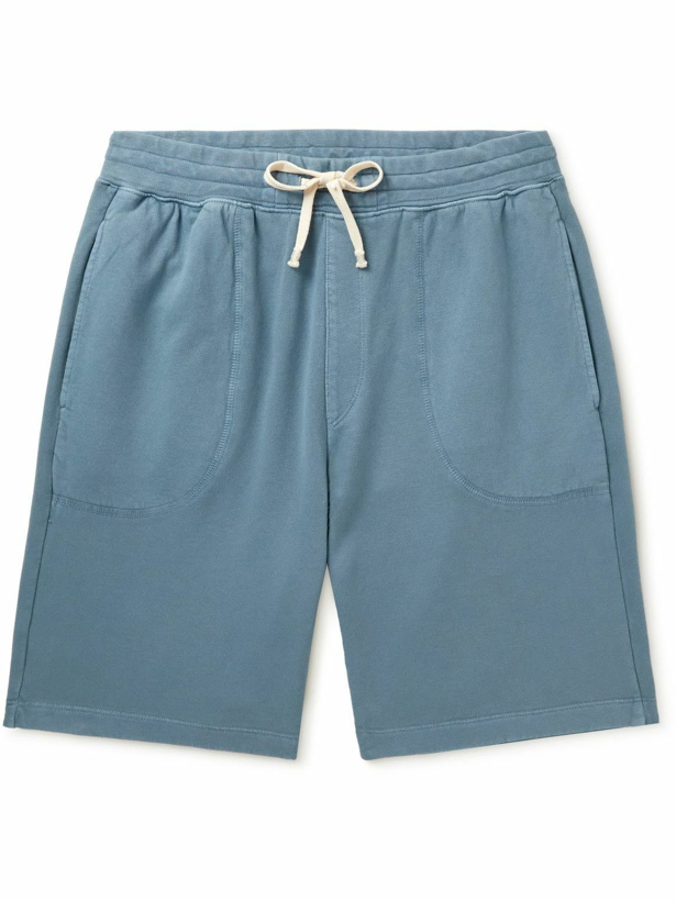 Photo: Altea - Barkley Straight-Leg Cotton-Jersey Drawstring Bermuda Shorts - Blue