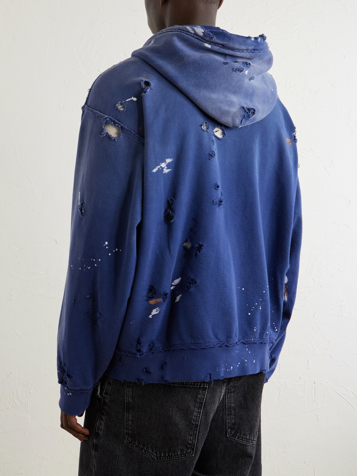 Satoshi Nakamoto - Luke Logo-Printed Cotton-Fleece Zip-Up Hoodie - Blue