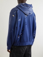 Satoshi Nakamoto - Luke Logo-Printed Cotton-Fleece Zip-Up Hoodie - Blue