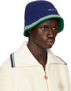 Casablanca Navy Embroidered Bucket Hat