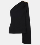 Bottega Veneta Knot caped draped crêpe top