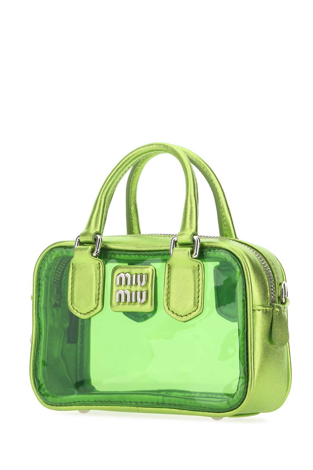Miu Miu Green Leather And Pvc Mini Handbag Miu Miu