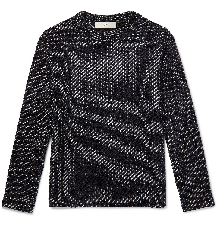 Photo: Séfr - Leth Knitted Sweater - Blue